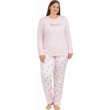 Pemilo Kadın 20755 Büyük Beden Uzun Kol Milan Pijama Takımı