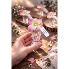 Pembe Çiçekli 50CC Mika Şişe Limon Kolonyası – Kişiye Özel Etiketli