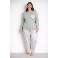 Pemilo Kadın 20749 Büyük Beden Uzun Kol Milan Pijama Takımı