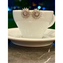 Zirkon Taşlı Çiçek Küpe