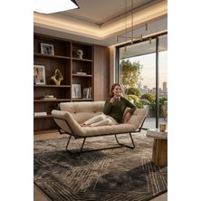 AVYNA Luxe Katlanır Yataklı Kanepe – Mekanizmalı Ikili Çekyat, Premium Konfor, Tay Tüyü Kumaş - Krem