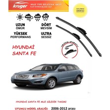 Kruger Hyundai Santa Fe Ön Muz Silecek Takımı 2008 Model Araca Özel (Aparatsız Direk Montaj)