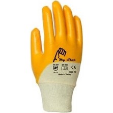 Mystar Yarım Kaplı Nitril İş Eldiveni 10 Çift