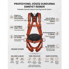 Endüstriyel Ümit Yapı Market Profesyonel Paraşüt Tipi Iş Güvenliği Emniyet Kemeri Düşüş Durdurucu Sırt Destekli Yüksekte Çalışma