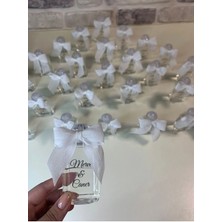 15 Adet Beyaz Süslü Mika Plastik Kolonya Hediyelik Söz Nişan Nikah Kınak
