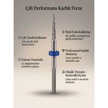 Rulia Professional Mavi Çift Taraflı Tırnak Freze Ucu Güçlü Jel ve Protez Sökümde Maksimum Güç