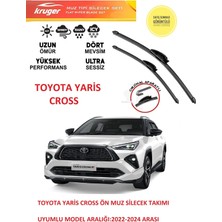 Kruger Toyota Yaris Cross Ön Muz Silecek Takımı 2024 Model Araca Özel (Aparatsız Direk Montaj)