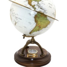 Hediye Fikri Kişiye Özel Pirinç Pusulalı Dekoratif Dünya  25 cm