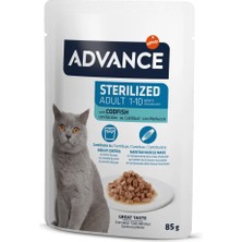 Hnrlishp Advance Cat Sterilized Codfish Wet Pouch 85 gr x 6 Adet