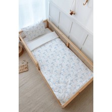 Tuğba Kuğu Montessori Nevresim Takımı (100X200) - Pureline Series - Blue Dainty Bow