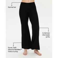 Ayma Active Kadın Siyah Flow Şortlu Pantolon - Çift Kat Korsajlı, İç Şort Katmanlı, Bol Paça, Normal Bel, Yoga, Yoga, Pilates ve Günlük Aktiviteler İçin Rahat ve Şık Pantolon