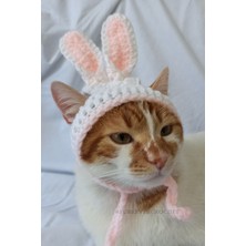 Özbience Yumuşak Örgü Tavşan Şapkası, Evcil Hayvanlar Için Sevimli Aksesuar