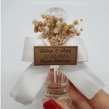 Beyaz Kurdeleli Cipsolu Mika Şişe 50CC Limon Kolonyası (30 Adet) Söz-Nişan-Nikah-Doğum Hediyelik.