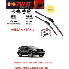 Phaff Nissan X-Trail Ön Muz Silecek Takımı 2009 Model Araca Özel (Aparatsız Direk Montaj)