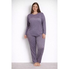 Pemilo Kadın Büyük Beden 20754 Uzun Kol Milan Pijama Takımı