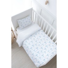 Tuğba Kuğu Bebek Boy Nevresim Takımı - Pureline Series - Blue Dainty Bow