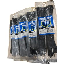 Veka Master 500 Adet Siyah Kablo Bağı 3.6X250 mm (5 Paket x 100 Adet) Plastik Kablo Kelepçesi
