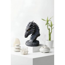 The Mark Decor Uzak Doğu Temalı Ejderha Büst Biblo – Dekoratif Dragon Heykel, Modern Raf & Konsol Dekoru