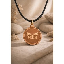 Güney Takı Store Kelebekli Özel Tasarım Saf Bakır Kolye