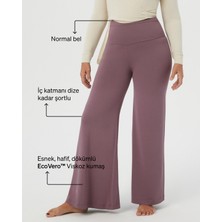 Ayma Active Kadın Lila Flow Şortlu Pantolon - Çift Kat Korsajlı, İç Şort Katmanlı, Bol Paça, Normal Bel, Yoga, Yoga, Pilates ve Günlük Aktiviteler İçin Rahat ve Şık Pantolon