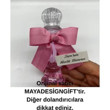 Pembe Renkli Limon Kolonyası ve Kurdele Mika Vazo Şişe 50CC (25 Adet) Kız Bebek Hediyelik
