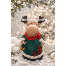 The Mark Decor Sevimli Geyik Biblo El Yapımı Figür - Yılbaşı Dekoratif Hediyelik & Ev Dekoru