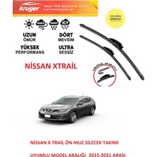 Kruger Nissan X-Trail Ön Muz Silecek Takımı 2016 Model Araca Özel (Aparatsız Direk Montaj)