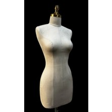 Md Vitrin Dekorasyon 38 Beden Süet Kumaş Dikine Iğne Batabilen Terzi Prova Mankeni Özel Metal Gold Ayaklı