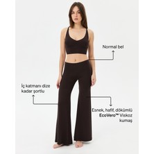 Ayma Active Kadın Kahverengi Flow Şortlu Pantolon - Çift Kat Korsajlı, İç Şort Katmanlı, Bol Paça, Normal Bel, Yoga, Yoga, Pilates ve Günlük Aktiviteler İçin Rahat ve Şık Pantolon