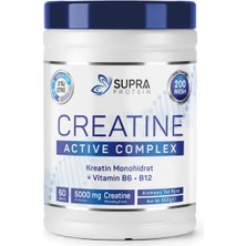 Supra Protein Creatine Active Complex- Kreatin Monohidrat + B6 & B12 Enerji Kompleksi - Aromasız Saf Formül (60 Servis)