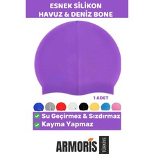 Armoris Yeni Nesil Su Geçirmez Kaymaz Sızdırmaz Silikon Yüzücü Elastik Yüzme Şapkası Havuz Deniz Bonesi