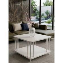 Mooncapella Orta Sehpa Oval Sehpa Zigon Sehpa Iki Katlı Gazetelikli Sehpa Siyah Ayak