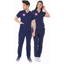 İba Medikal Lacivert Hemşire Forması Likralı Scrubs Takım (Patrıot Blue)