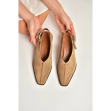 Fox Shoes Y654307302 Vizon Hakiki Deri Süet Kalın Topuklu Western Ayakkabı