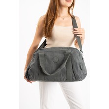 Oldso Unısex Krinkıl Kumaş Ayakkabı Bölümlü Çapraz Askılı Seyahat ve Spor Çantası