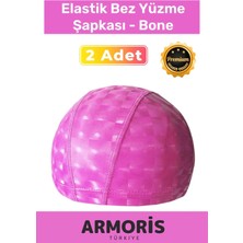 Armoris Yeni Nesil 1.sınıf Kalite Su Geçirmez Yüzücü Havuz Deniz Bonesi Elastik Bez Yüzme Şapkası 2'li Set