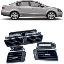 CME PARTS Volkswagen Passat B6 2006-2011 Uyumlu Havalandırma Izgara Seti Siyah 3 Parça Sağ + Sol + Orta