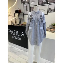 Parla Prive Taşlı Çizgili Gömlek