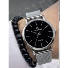 Showtime Hasır Erkek Kol Saati Bileklikli Gümüş