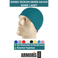 Armoris Yeni Nesil Kaymaz Su Geçirmez Sızdırmaz Silikon Yüzücü Elastik Yüzme Şapkası Havuz Deniz Bonesi