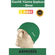 Armoris Su Geçirmez Silikon Yüzücü Havuz ve Deniz Bonesi Elastik Yüzme Şapkası 2'li Set