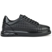 Ziya, Erkek Hakiki Deri Sneaker 1611057Z1011 Siyah