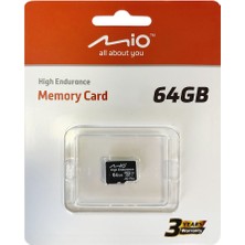 Mio 64GB High Endurance U3 Xc1 A2 V30 Microsd Hafıza Kartı