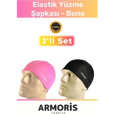 Armoris Yeni Nesil 1.sınıf Su Geçirmez Silikon Yüzücü Havuz Deniz Bonesi Elastik Yüzme Şapkası 2'li Set