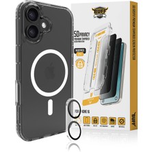 Buff Labs Buff iPhone 16 Avantaj Paket - Magsafe Kılıf + Ekran Koruyucu + Lens Koruyucu Privacy