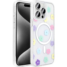 Elsah iPhone 15 Pro Max Uyumlu Kılıf M-Safe Şarj Özellikli Şeffaf Rovena Sert Kapak