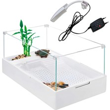 Hnrlishp Sobo Cam Kaplumbağa Bahçesi Filtre-Lambalı 60X35X25