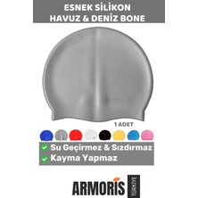 Armoris Yeni Nesil Su Geçirmez Kaymaz Sızdırmaz Silikon Yüzücü Elastik Yüzme Şapkası Havuz Deniz Bonesi