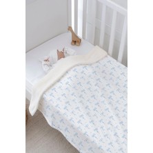 Tuğba Kuğu Peluş Çift Yüz Battaniye - Pureline Series - Blue Dainty Bow