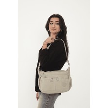 Oldso Suya Dayanıklı Krinkıl Kumaş Çok Gözlü Çapraz Askılı Kadın Omuz Çantası